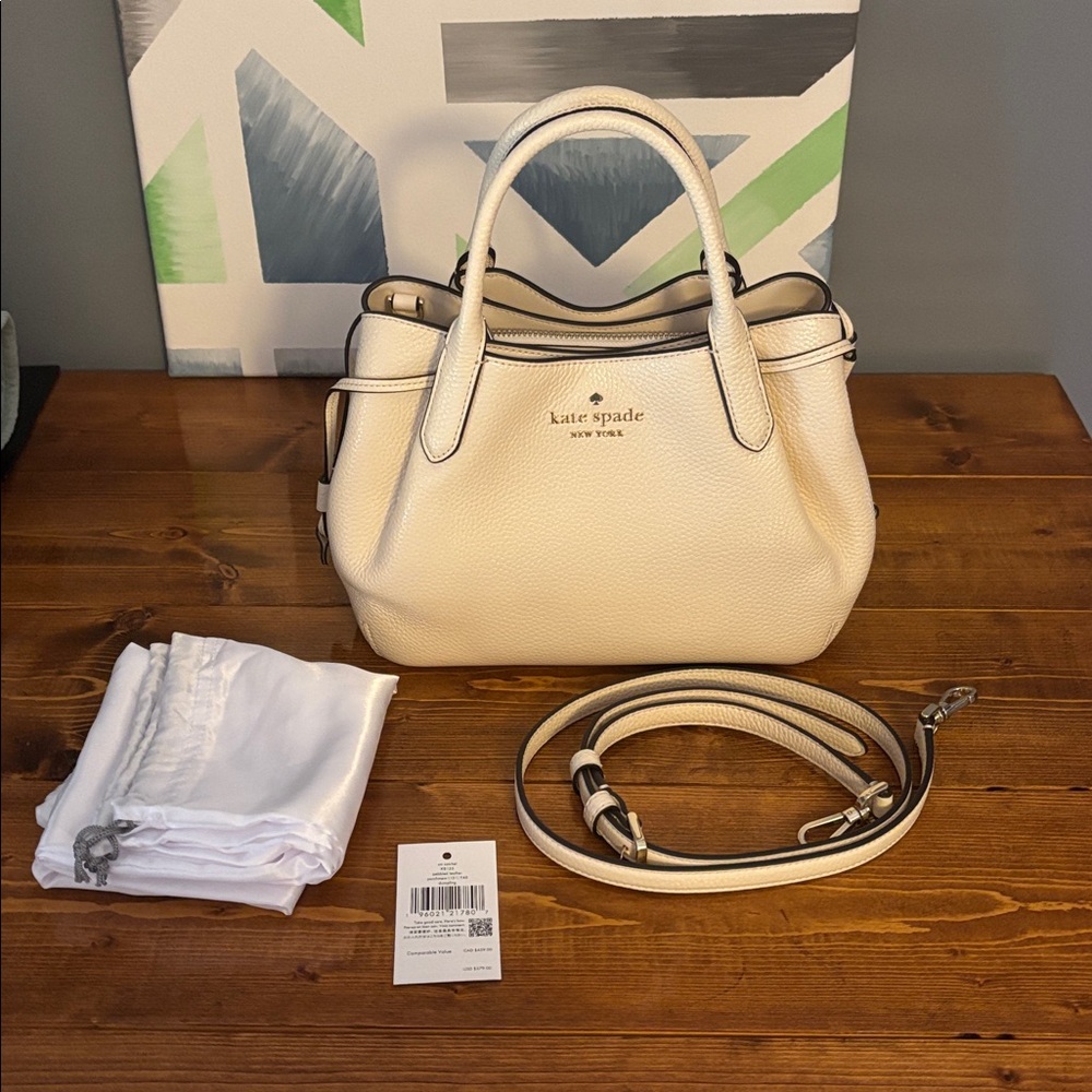 NWT Kate Spade Small Dumpling Satchel in Parchment - Picture 7 of 8
